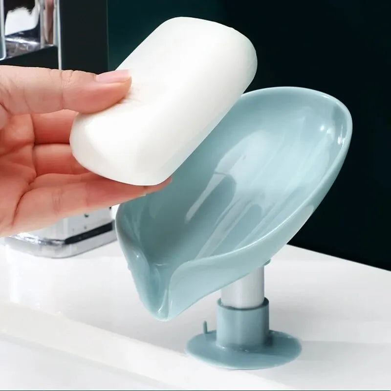 2pcs Leaf Shape Drain Soap Holder | Suction Cup Tray for Shower, Kitchen & Bathroom image 21