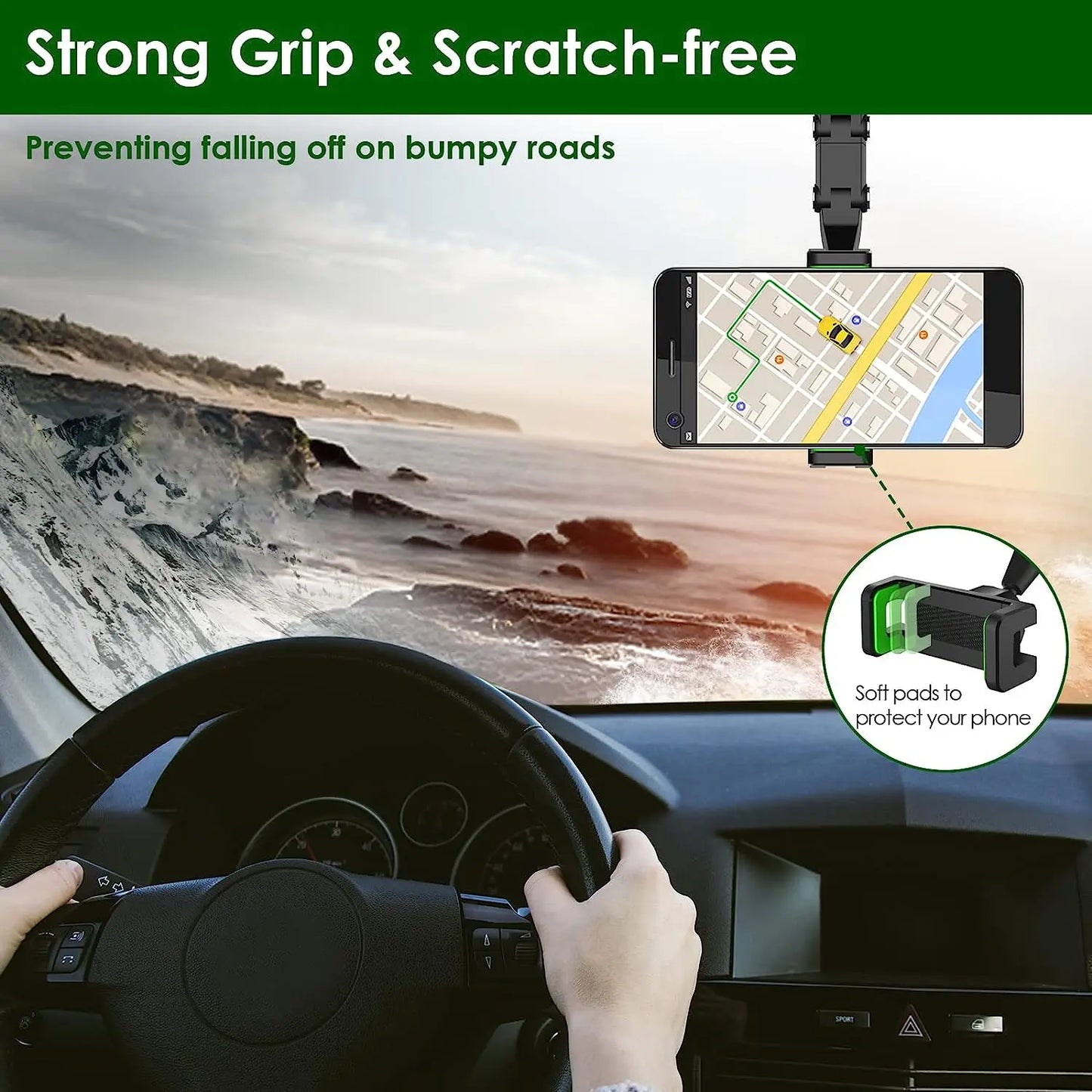 360¬∞ Rotatable Rearview Mirror Phone Holder ‚Äì Retractable Car Phone Mount for All Vehicles image 16