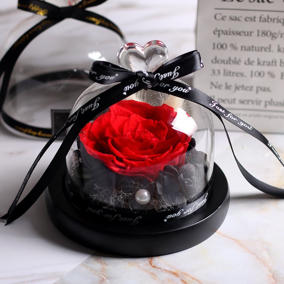 The Beauty and Beast Forever Rose Flower With Night Light in Glass Dome image 49