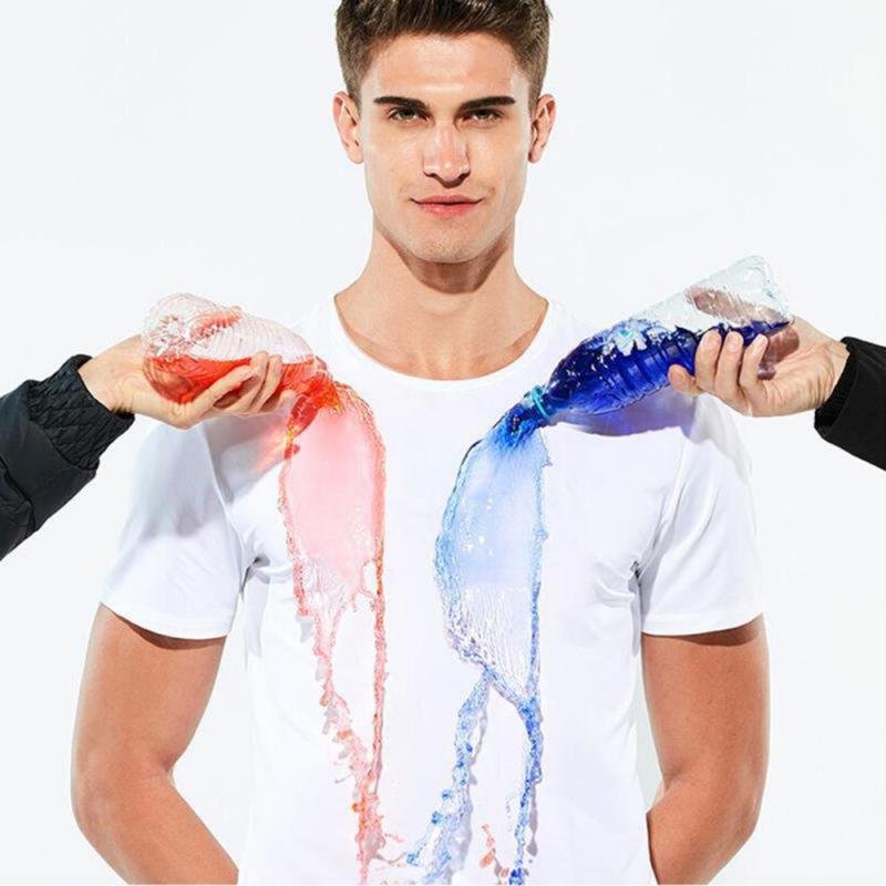 Hydrophobic Stain Proof Waterproof Tee-Shirt for Men image 0