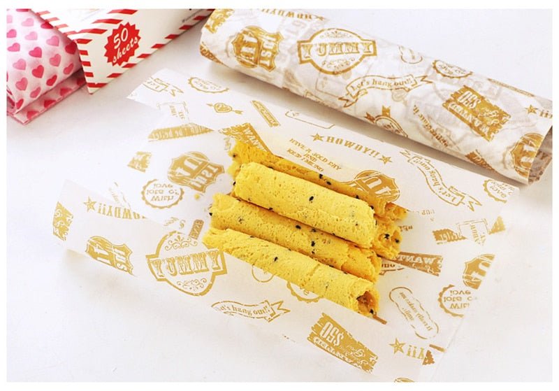 50Pcs/Lot Wax Paper Food Grade Grease Paper Food Wrappers |Wrapping Paper For Bread Sandwich Burger Fries | Oilpaper Baking Tools image 11