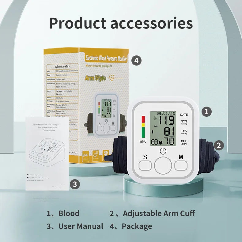 Digital Arm Blood Pressure Monitor ‚Äì Automatic Tensiometer & Heart Rate Pulse Meter image 8