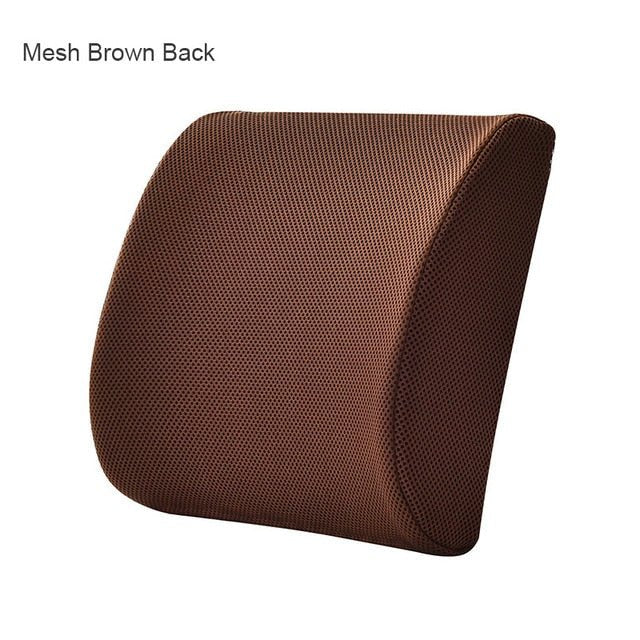 Orthopedic Hemorrhoid Seat Cushion Memory Foam Car Seat Cushion Set Slow Rebound Office Chair Waist Support Coccyx Pain Relief - Mesh Brown Back image