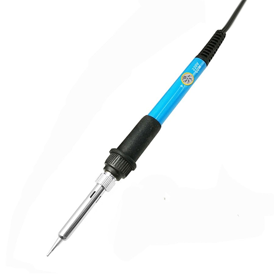 60/80W Digital Electric Soldering Iron – Adjustable Temperature Welding Tool with Tips, Stand, and Tin Wire - US 110V-130V, 60W blue no screen image