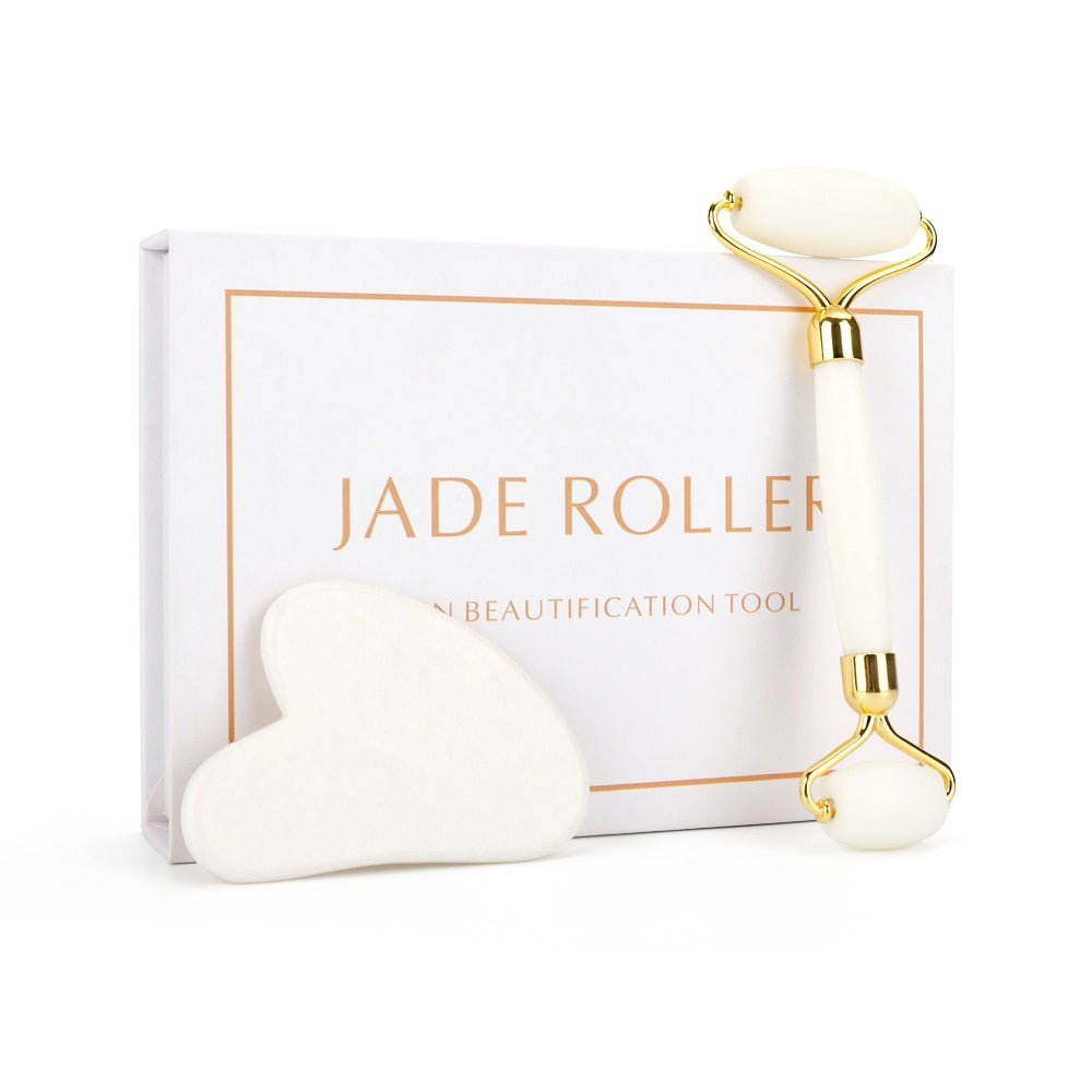 Rose Quartz Roller Slimming Face Massager | Natural Jade Facial Massage Roller Stone image 25