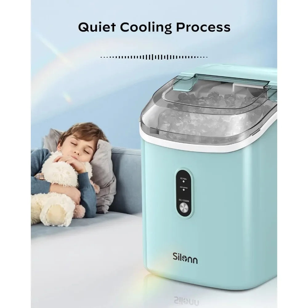 Nugget Countertop Ice Maker | Silonn Chewable Pellet Ice Machine with Self-Cleaning Function - 33lbs/24H image 4