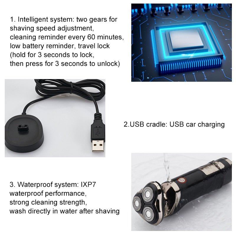 TINTON LIFE Men Washable Rechargeable Electric Shaver image 7