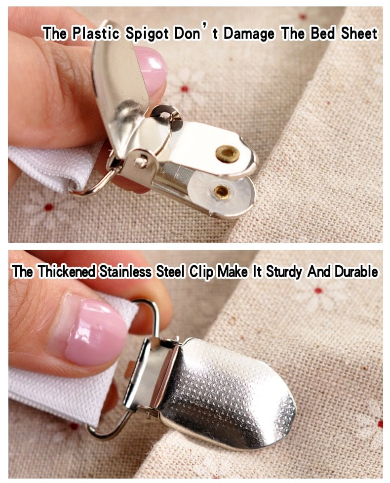 4Pcs/Set Bedsheet Clip and Fastener | Elastic Non-slip Clip and Blanket Gripper image 6