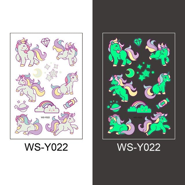 Luminous Temporary Fake Tattoos Glow Paste Mermaid Tattoo Stickers for Children Body Art - NO.2 image