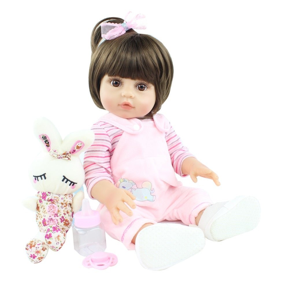 48CM Full Silicone Reborn Lifelike Super Toddler Baby Kid Toy Doll image 6