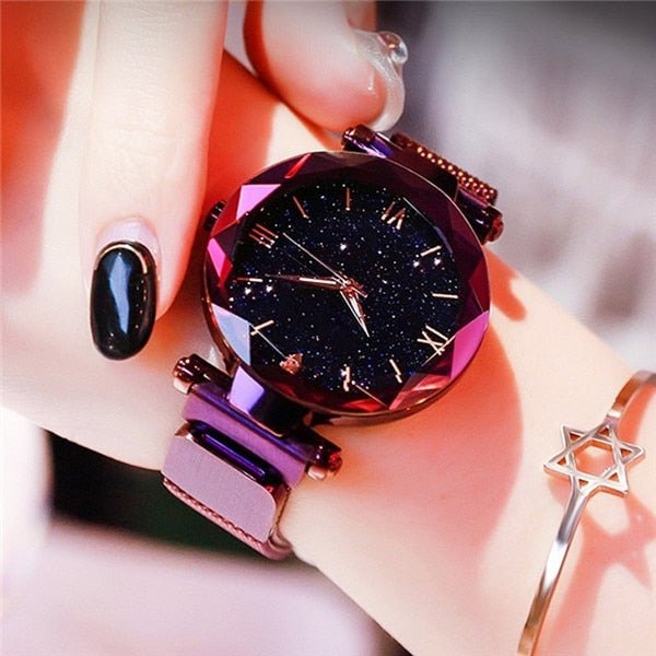 Luxury Women's Magnetic Starry Sky Quartz Wrist Watch Quartz image 13