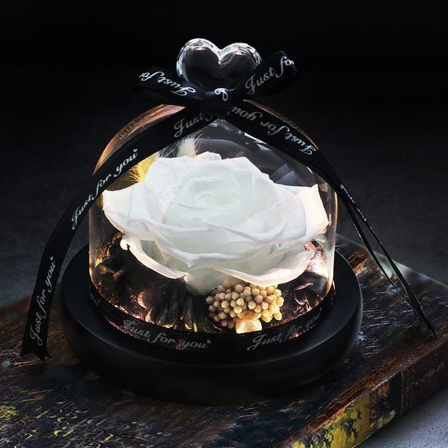 The Beauty and Beast Forever Rose Flower With Night Light in Glass Dome - 19 image