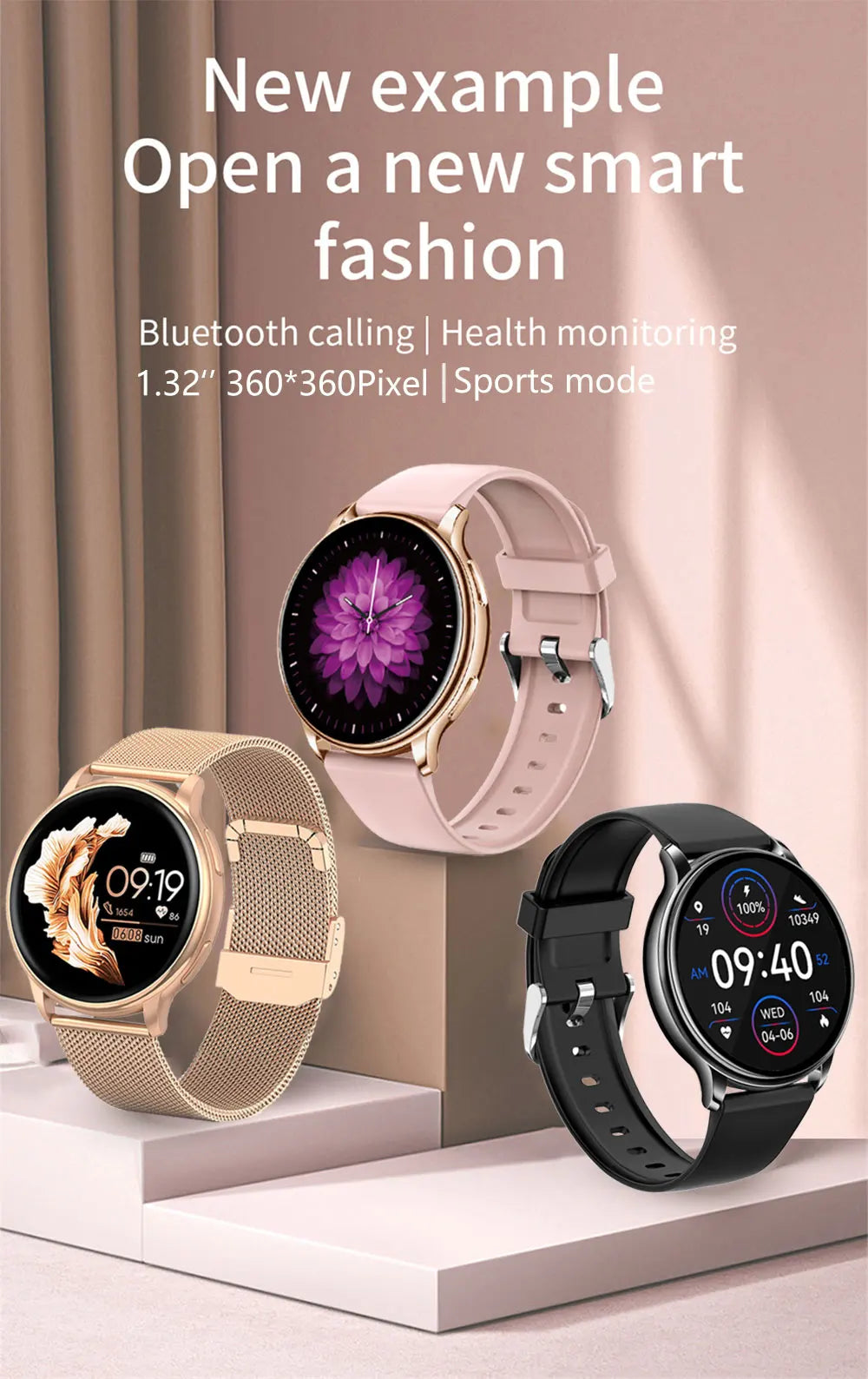 IP68 Bluetooth Call Smart Watch | Women Custom Dial Watches | Men Sport Fitness Tracker Heart Rate Smartwatch For Android IOS image 9