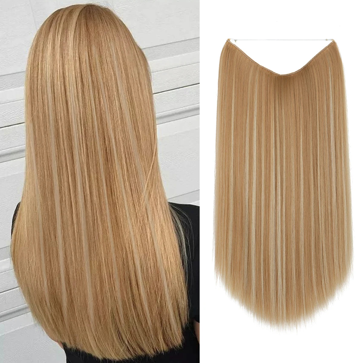 SARLA Halo Invisible Wire Synthetic Hair Extension-No Clip image 25