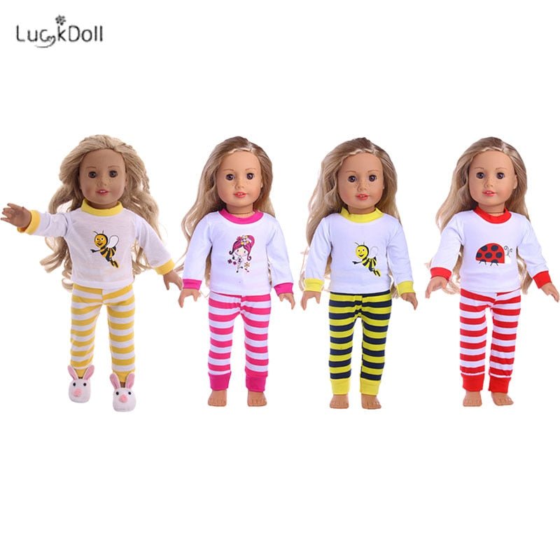 13 Styles Pajamas, Nightgown and Sleepwear Fit | 18 Inch American & 43CM Baby Doll Clothes Accessories image 45