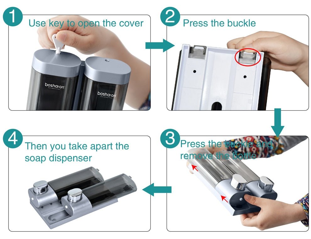 Triple Wall Mountable Liquid Soap Dispenser image 7