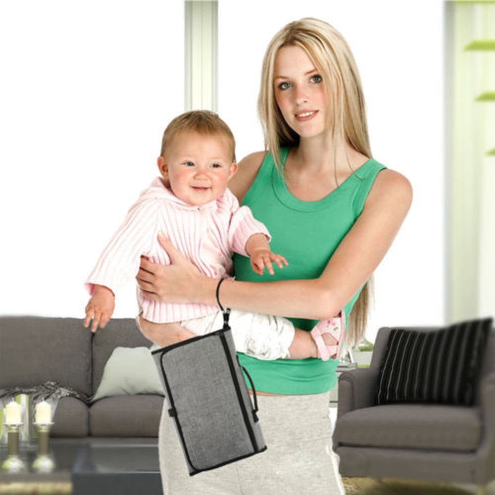 Waterproof Multifunction Portable Travel Baby Folding Diaper Bag - 3 in 1 image 19