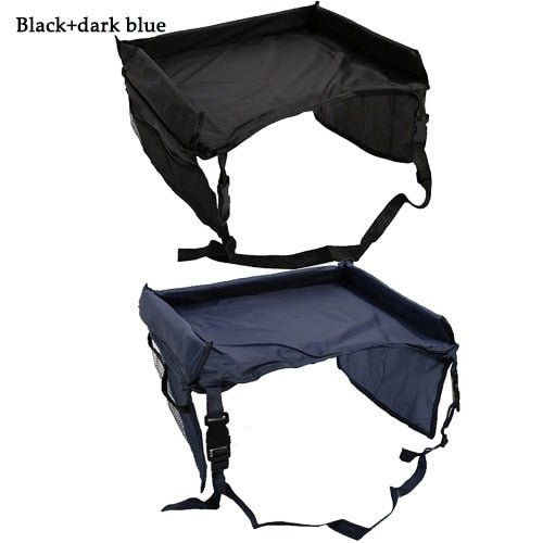 2PCS Waterproof Baby Car Seat Tray Stroller for Kid Toys, Games and Food - black dark blue image