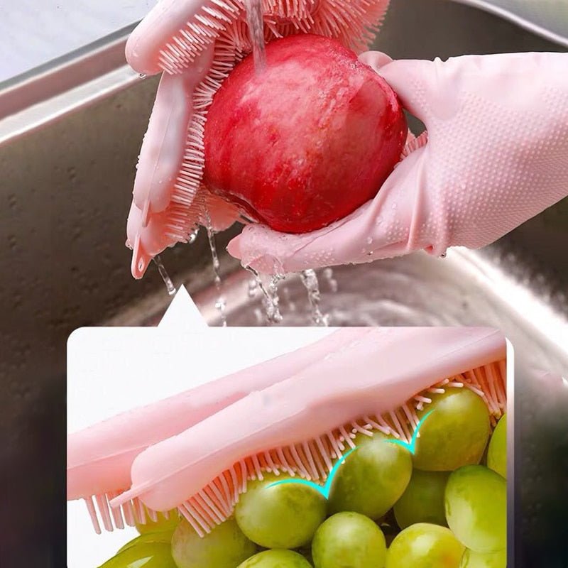 2PCS Multifunction Silicone Dishwashing Cleaning Gloves image 3