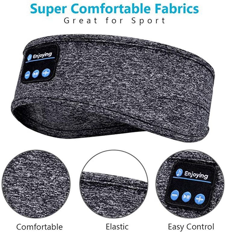 Bluetooth Sleeping Headphones Sports Headband Thin Soft Elastic Comfortable Wireless Music Earphones Eye Mask for Side Sleeper image 7