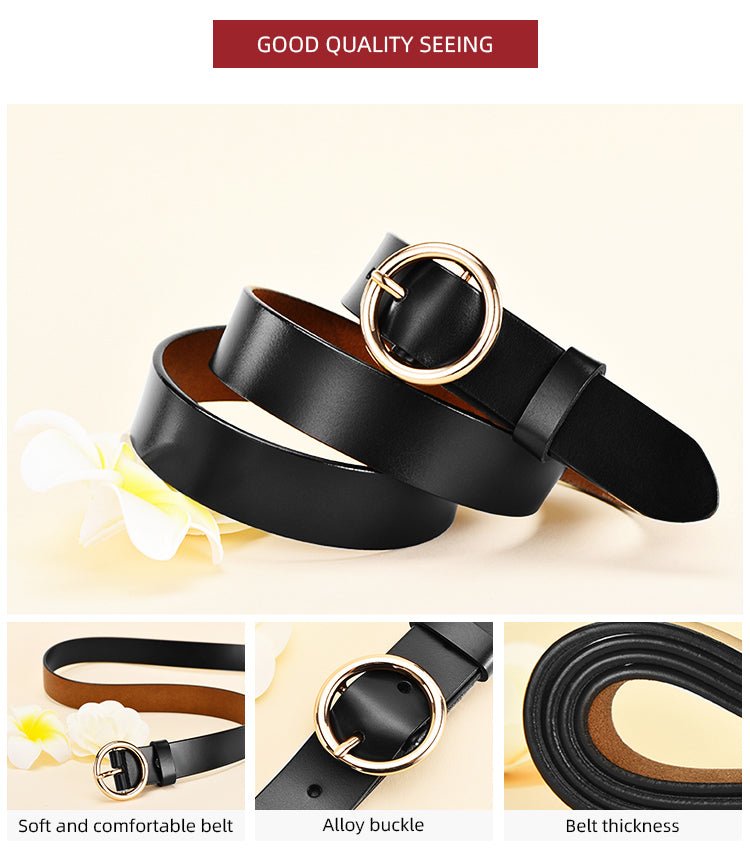 NO.ONEPAUL Female Gold Buckle Jeans Belts | New Circle Pin Buckles Belt image 15