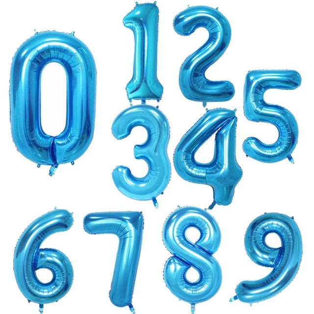 Big Foil Birthday Helium Number Party Decorations Kids Toy Figures Wedding Air Balloons image