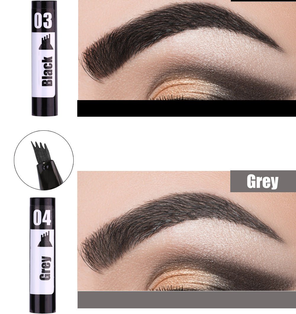 Waterproof Natural Eyebrow Pen Four-claw Eye Brow Tint Makeup three Colors Eyebrow Pencil Brown Black Grey Brush Cosmetics image 14