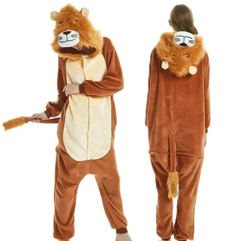Unisex Animal Onesies for Adults | Unicorn, Lion, Panda, Cat Kigurumi Pajamas & Winter Sleepwear image 8
