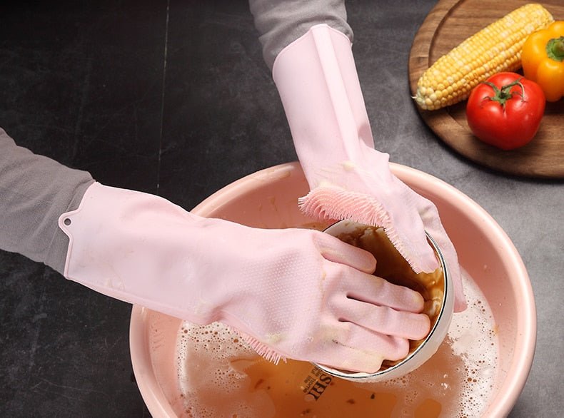 2PCS Multifunction Silicone Dishwashing Cleaning Gloves image 7
