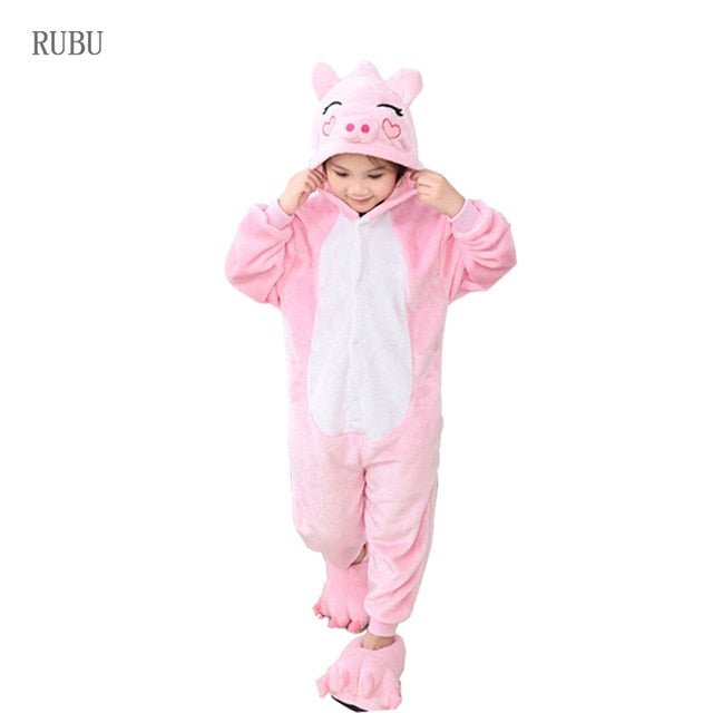 Winter Unicorn Onesies Pajamas | Kids Flannel Warm Jumpsuit SleepWear image