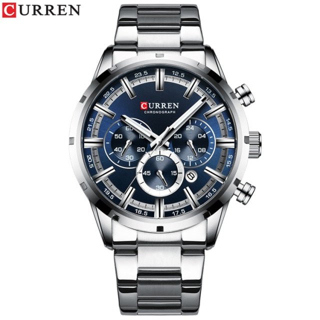 Mens Classy Watch Blue Dial Stainless Steel Band Date Mens Business Male Watches Waterproof Luxuries Men Wrist Watches for Men image 22