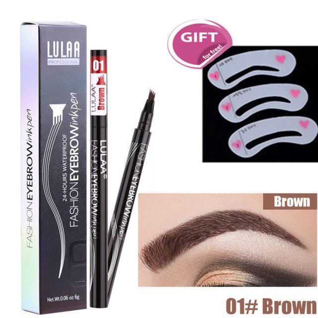 5-Color Four-Pronged Eyebrow Pencil Eyebrow Brush Split Liquid Waterproof Long-Lasting Eyebrows Enhancer Pencil Eyebrow Shadow image