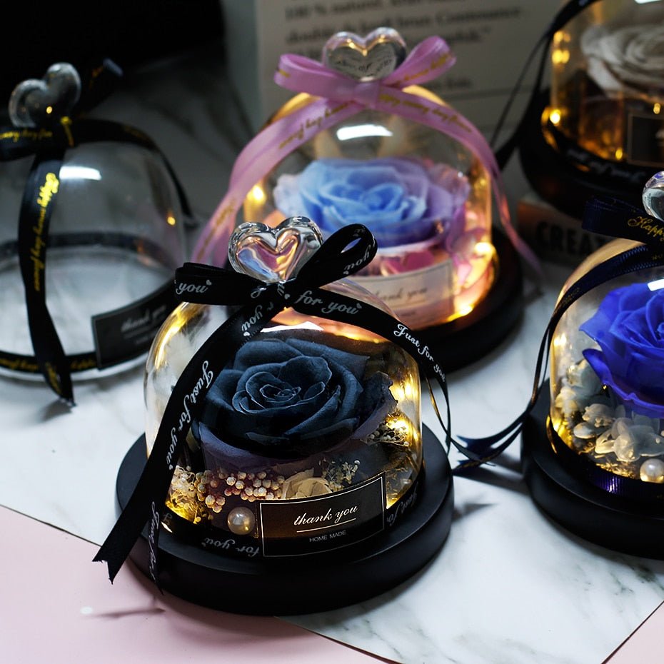 The Beauty and Beast Forever Rose Flower With Night Light in Glass Dome image 57